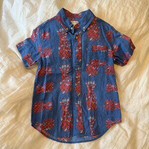 J.Crew Crewcuts Boys' Linen/Cotton Shirt in Painted Pineapples, Size 6-7